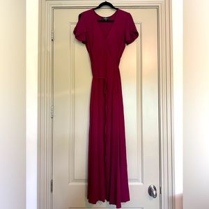 Lulu’s Heart of Marigold Burgundy Wrap Maxi Dress